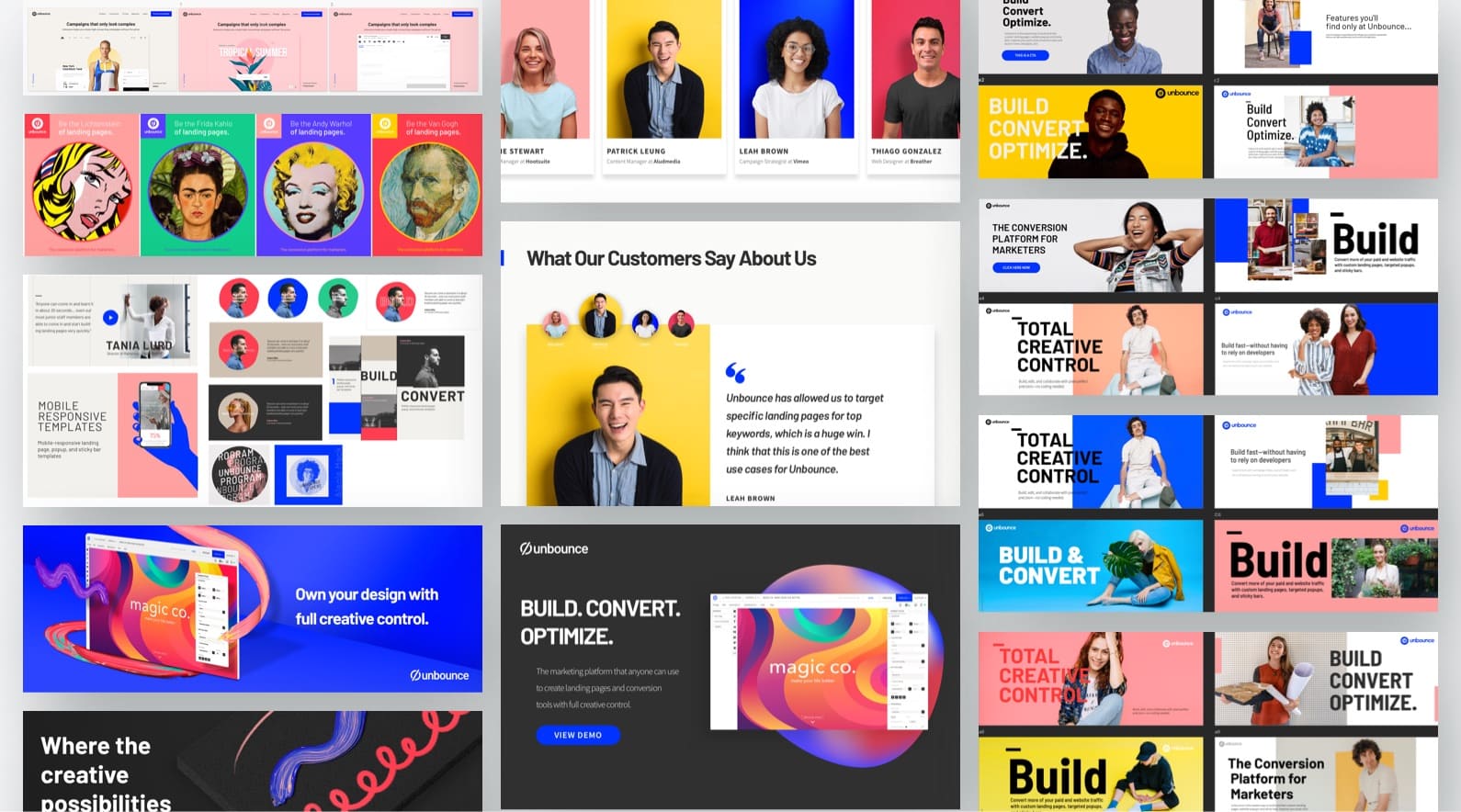 unbounce brand evolution process impression test visual exploration illustration and photography