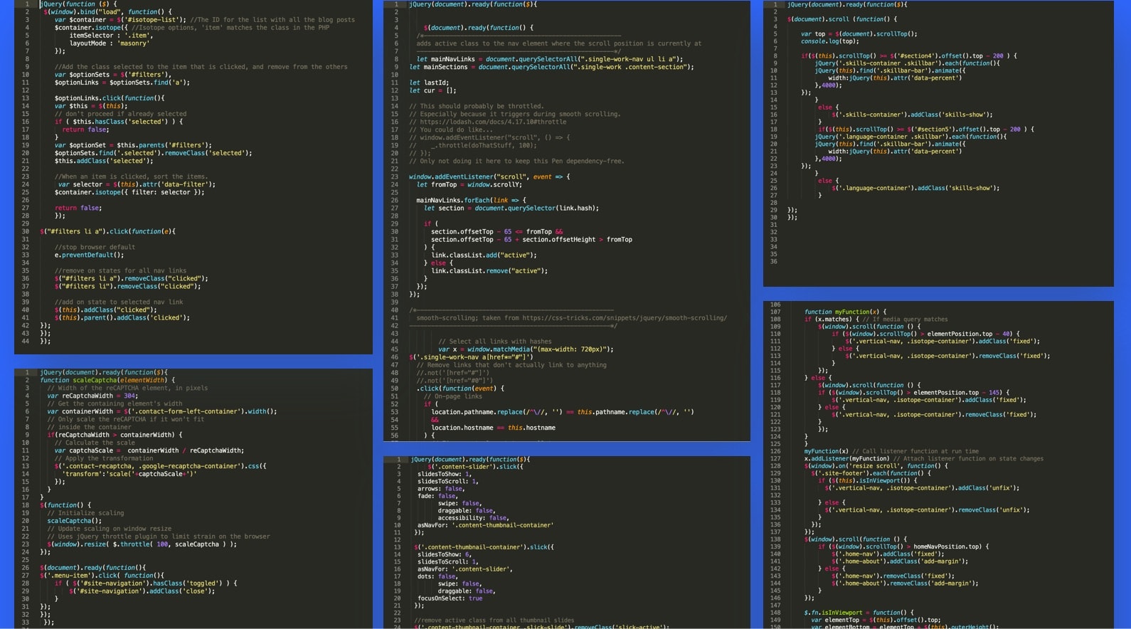portfolio javascript jquery