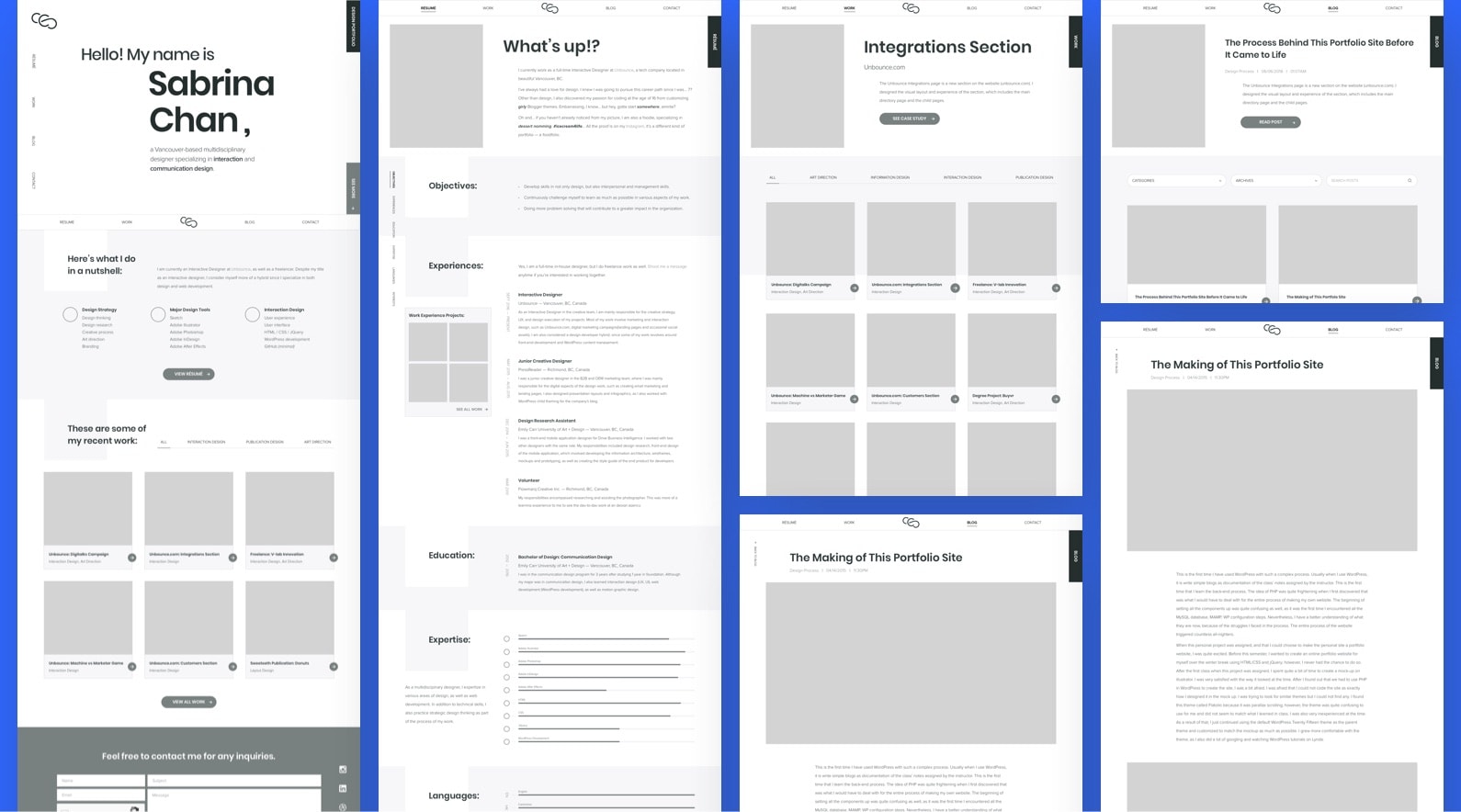 portfolio Wireframes