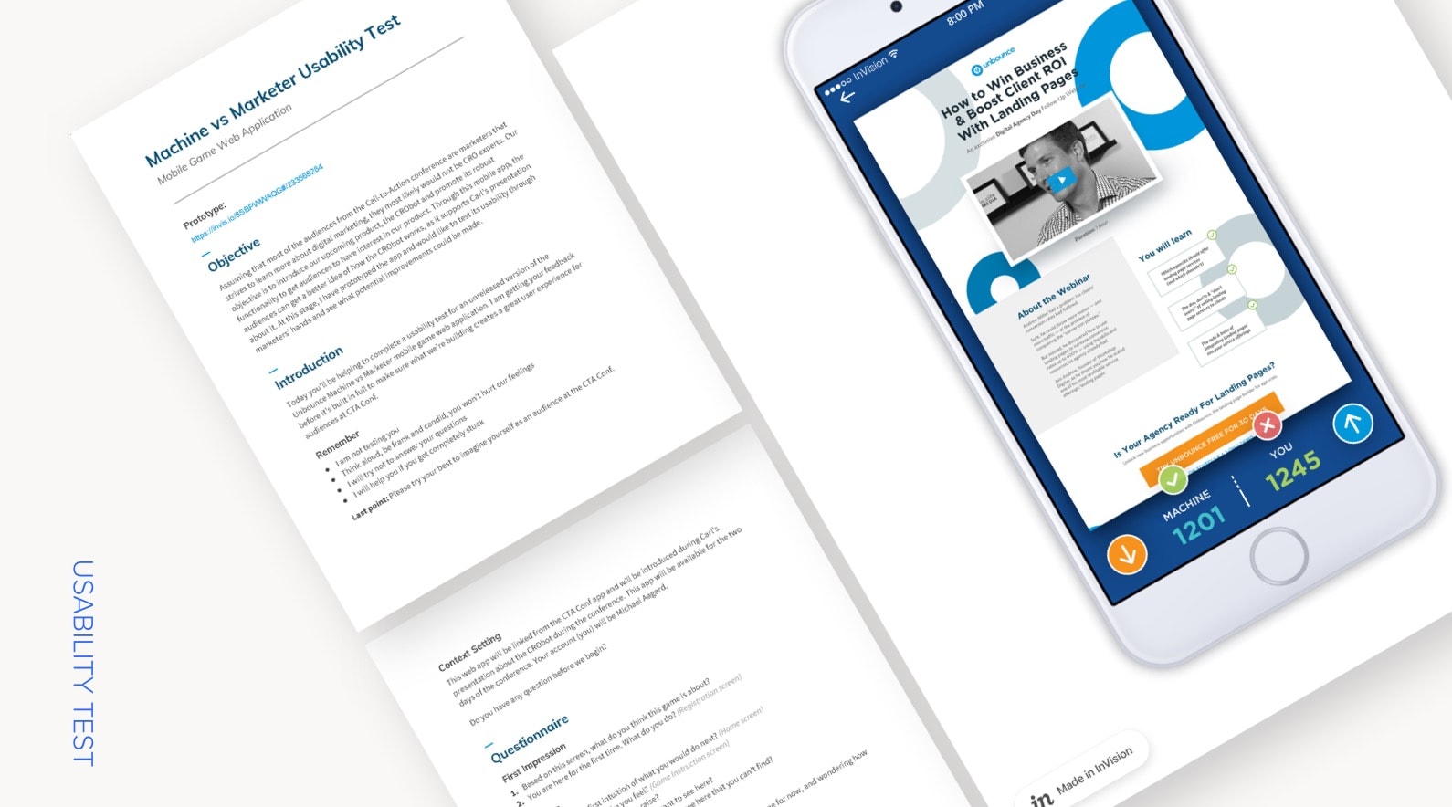 machine vs marketer usability test