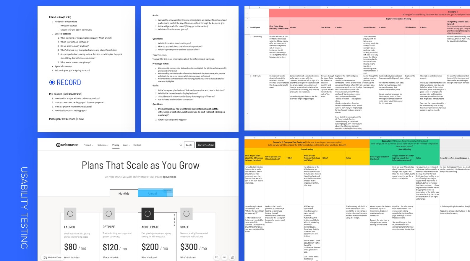 Unbounce Pricing Process Usability Test